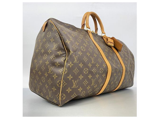 Louis Vuitton Boston Monogram Keepall 55 Castaño - vista 2