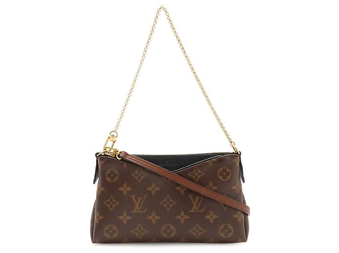 Borsa a spalla clutch Louis Vuitton Monogram Pallas Nero Bianco Monogramma - vista 2