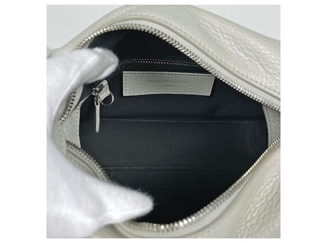 Borsa a tracolla Balenciaga in pelle grigio chiaro - vista 8