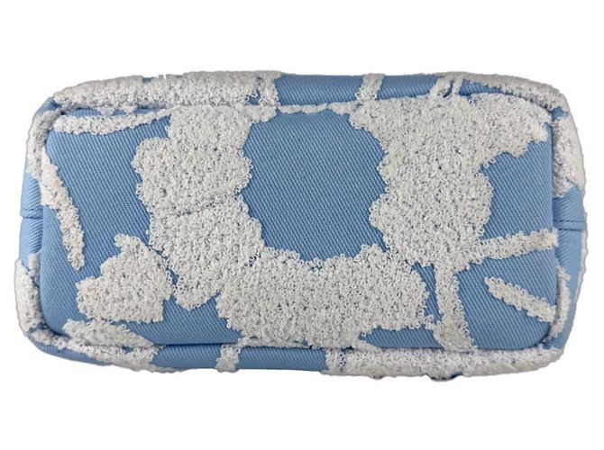 Prada Handtasche/Schultertasche aus Canvas Weiß Blau - Ansicht 4