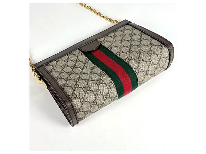 Borsa a tracolla media Gucci Ophidia Marrone - vista 2