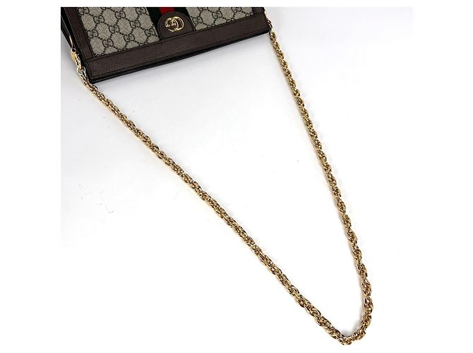 Borsa a tracolla media Gucci Ophidia Marrone - vista 6