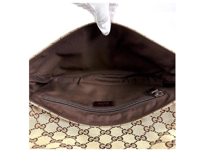 Borsa a tracolla Gucci GG Canvas Beige Brown Marrone - vista 7