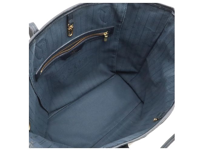 Borsa Tote Louis Vuitton Monogram Idylle Neverfull MM Nero Blu navy - vista 6