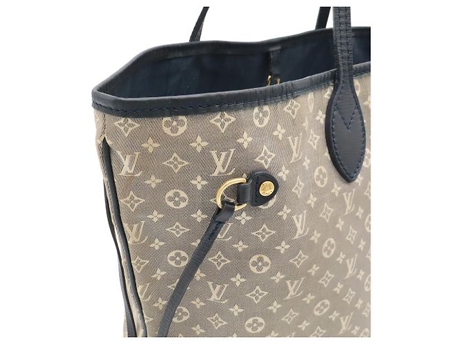 Borsa Tote Louis Vuitton Monogram Idylle Neverfull MM Nero Blu navy - vista 7