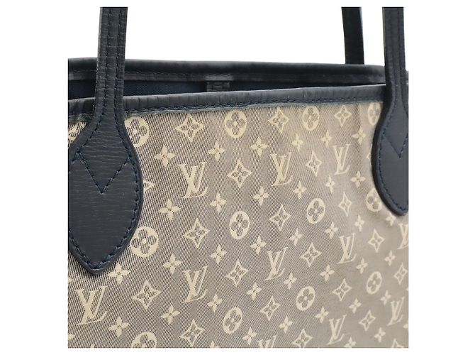 Borsa Tote Louis Vuitton Monogram Idylle Neverfull MM Nero Blu navy - vista 8