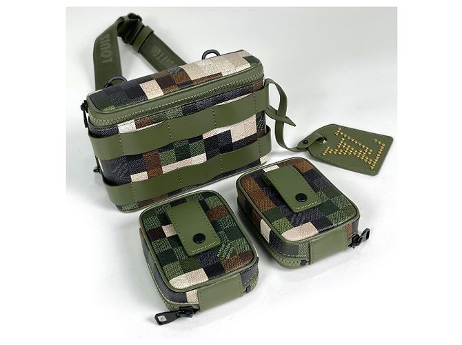 Borsa a tracolla portafoglio Louis Vuitton LV Trail Marrone Verde - vista 8
