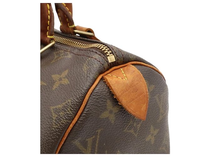 Bolso Louis Vuitton Monogram Speedy 25 Castaño Blanco - vista 10