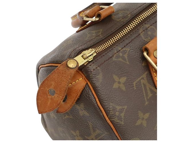 Bolso Louis Vuitton Monogram Speedy 25 Castaño Blanco - vista 6