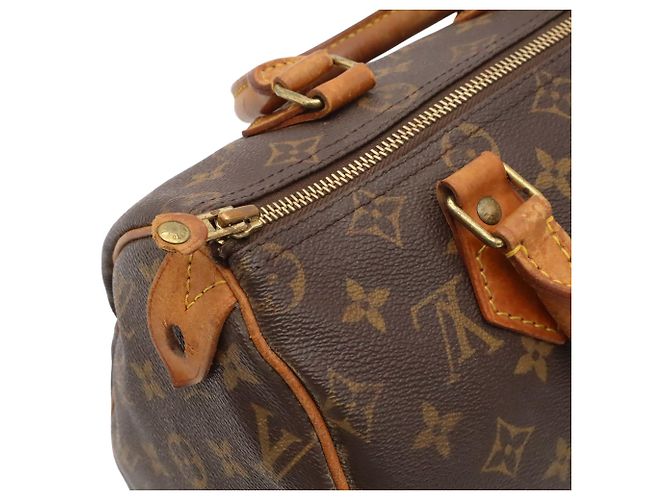 Louis Vuitton Monogram Speedy 25 Handtasche Braun Weiß - Ansicht 6