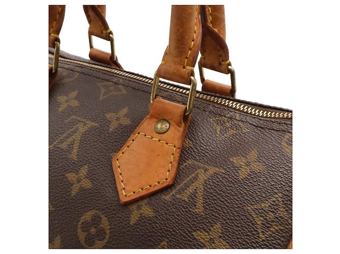 Louis Vuitton Monogram Speedy 25 Handtasche Braun Weiß - Ansicht 9