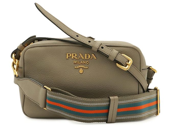 Prada Clutch aus Vitello Daino Grayish Leder Grau - Ansicht 2