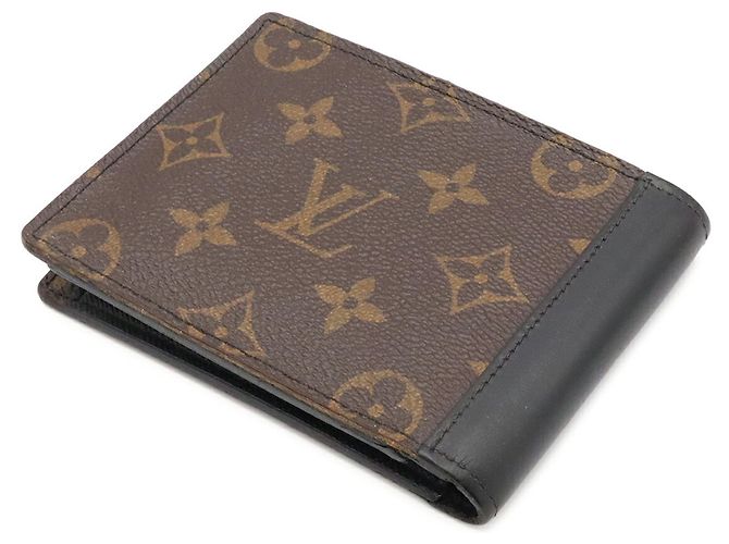 Louis Vuitton Monogram Macassar Portefeuille Mindoro Bi-fold Wallet Brown Black - view 3