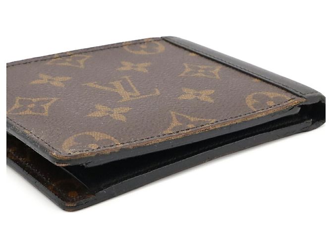 Louis Vuitton Monogram Macassar Portefeuille Mindoro Bi-fold Wallet Brown Black - view 5