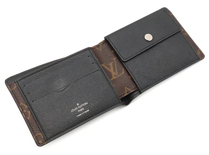Louis Vuitton Monogram Macassar Portefeuille Mindoro Bi-fold Wallet Brown Black - view 6