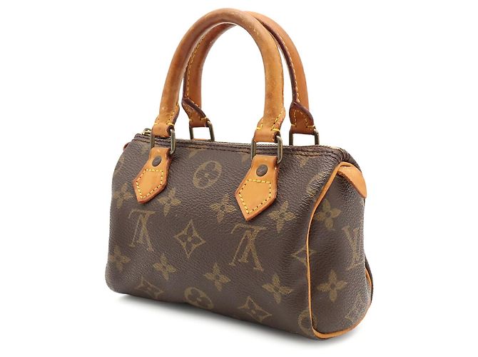 Borsa a mano Louis Vuitton Monogram Mini Speedy Marrone - vista 3