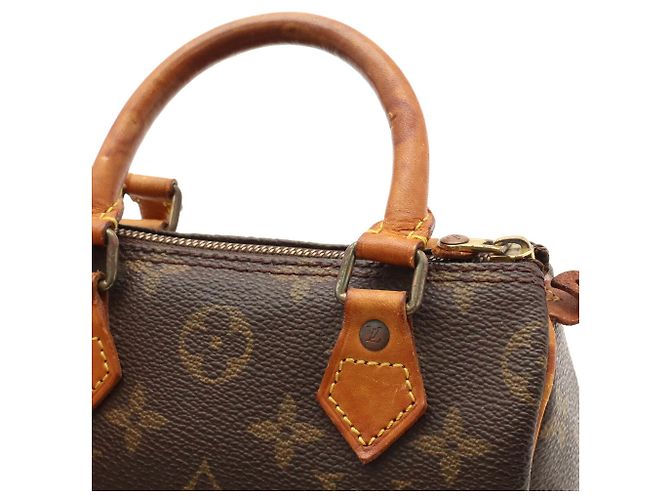 Borsa a mano Louis Vuitton Monogram Mini Speedy Marrone - vista 7