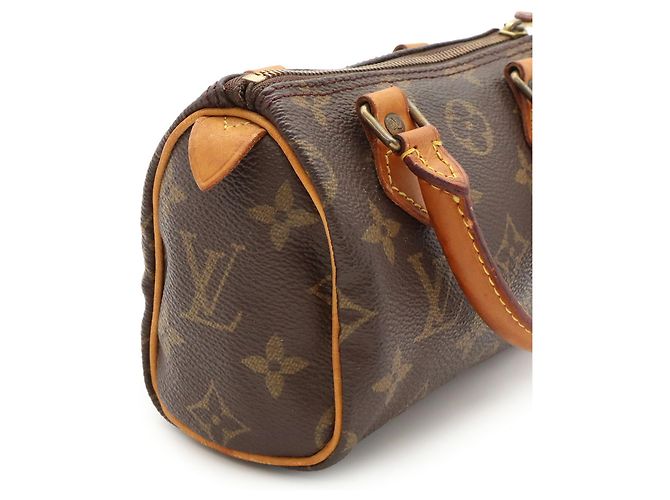 Borsa a mano Louis Vuitton Monogram Mini Speedy Marrone - vista 8