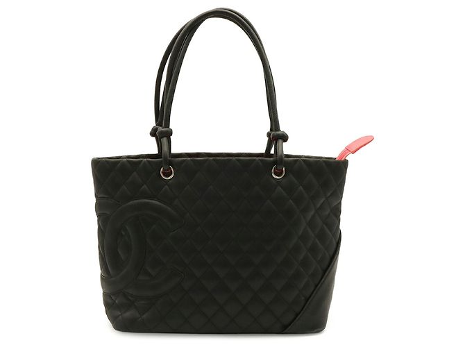 Borsa a spalla Tote grande CHANEL Linea Cambon Nero Rosa - vista 2