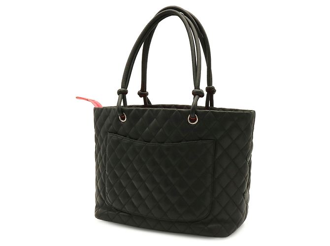 Borsa a spalla Tote grande CHANEL Linea Cambon Nero Rosa - vista 3