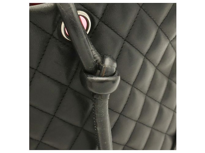 Borsa a spalla Tote grande CHANEL Linea Cambon Nero Rosa - vista 6
