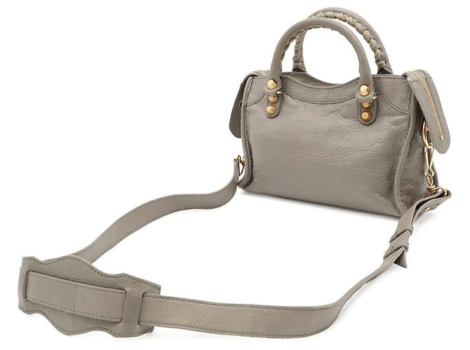 Borsa a tracolla Balenciaga Giant Mini City Marrone - vista 3