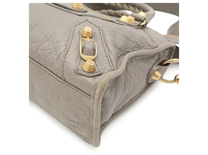 Borsa a tracolla Balenciaga Giant Mini City Marrone - vista 4