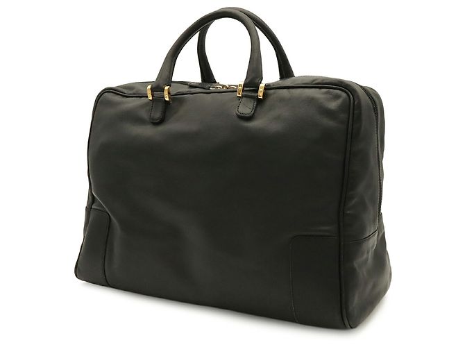 Borsa Boston Loewe in pelle nera Anagram Nero - vista 3