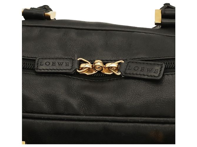 Borsa Boston Loewe in pelle nera Anagram Nero - vista 7