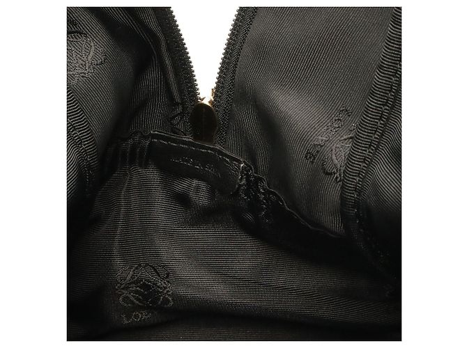 Borsa Boston Loewe in pelle nera Anagram Nero - vista 9