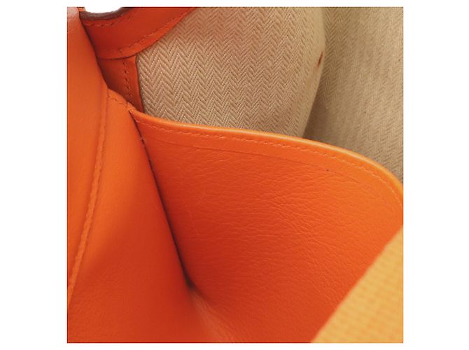 Hermès HERMES Sherpa PM Backpack in Amazonia Leather Brown Orange Yellow Dark brown - view 10