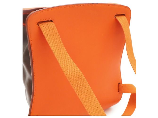 Hermès HERMES Sherpa PM Backpack in Amazonia Leather Brown Orange Yellow Dark brown - view 5