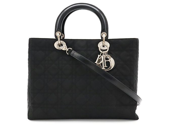 Borsa Tote Christian Dior Lady Cannage Nero - vista 2