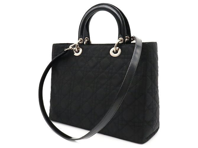 Borsa Tote Christian Dior Lady Cannage Nero - vista 3