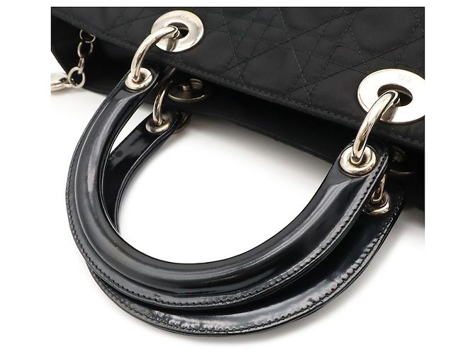 Borsa Tote Christian Dior Lady Cannage Nero - vista 5