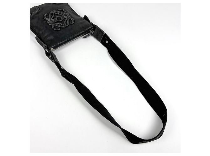 Borsa a tracolla in pelle Anagram Loewe Nero - vista 8