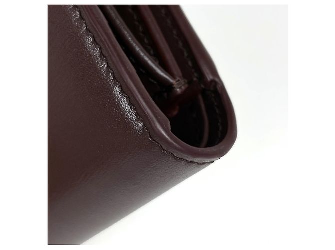 Céline Cartera Triomphe trifold de Celine en cuero marrón Castaño - vista 3