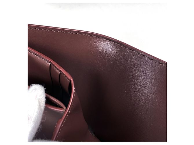 Céline Cartera Triomphe trifold de Celine en cuero marrón Castaño - vista 4