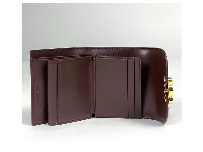 Céline Cartera Triomphe trifold de Celine en cuero marrón Castaño - vista 6