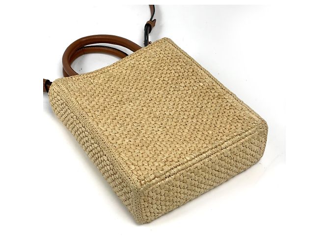 Borsa Tote 2-Way in rafia Loewe Beige - vista 2