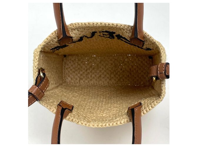Borsa Tote 2-Way in rafia Loewe Beige - vista 8