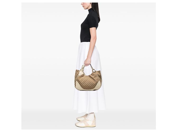 Gucci Charlotte Tote aus beigem GG Canvas - Ansicht 6