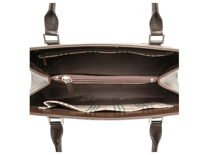 Borsa a mano Burberry in pelle marrone Marrone scuro - vista 4