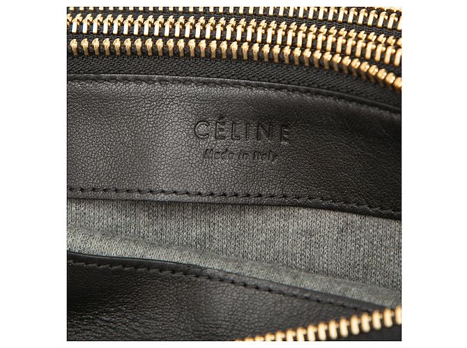 Céline Celine Trio Crossbody Small in Pelle di Agnello Nera Nero - vista 5
