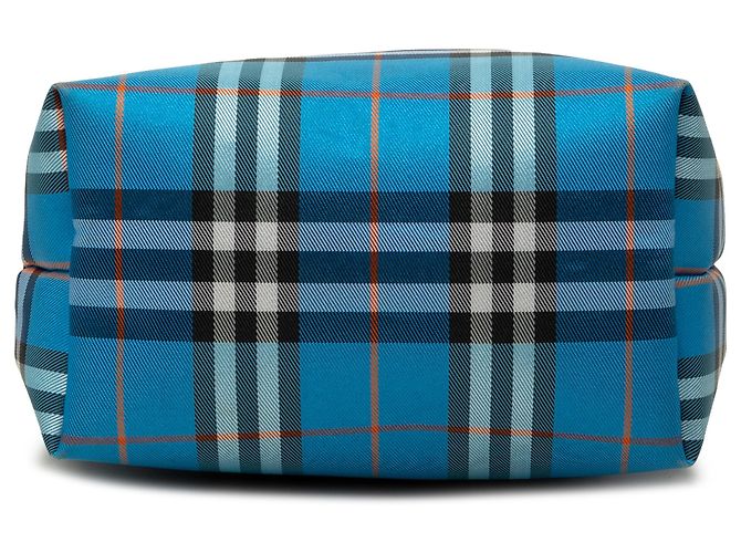 Borsa a mano Burberry Blue Mini House Check Canvas - vista 3