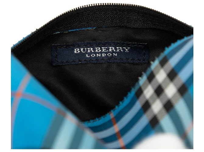 Borsa a mano Burberry Blue Mini House Check Canvas - vista 5