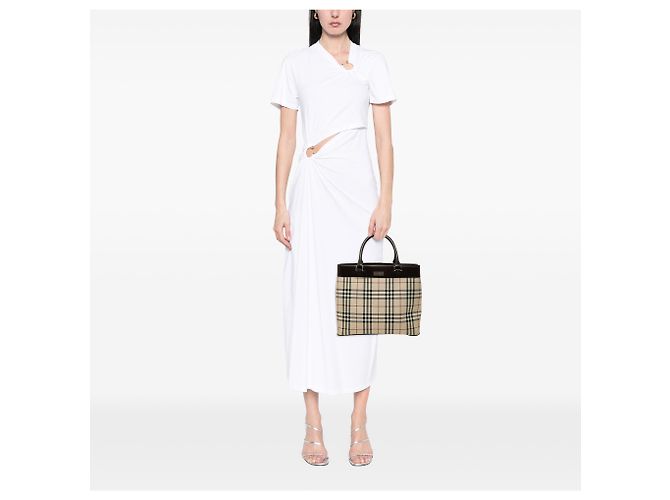 Burberry Beige House Check Canvas Tote - Ansicht 6