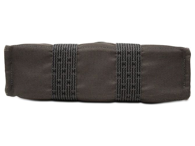 Hermès Gray Canvas Herline PM Marrom - vista 3