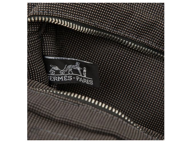 Hermès Gray Canvas Herline PM Marrom - vista 5