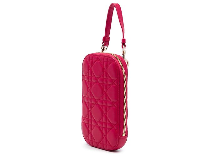 Dior Lady Dior Call in Handyhalter aus rotem Lammleder Cannage - Ansicht 2